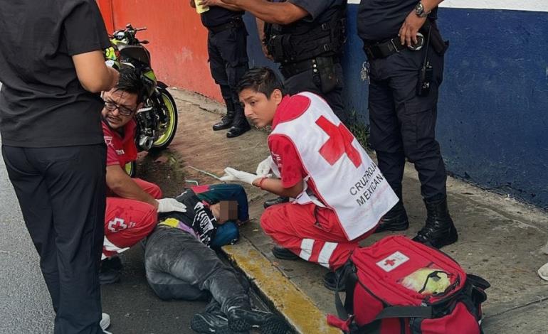 Motociclista se accidentó 