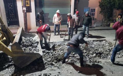 Avanzan trabajos de bacheo en San Miguel