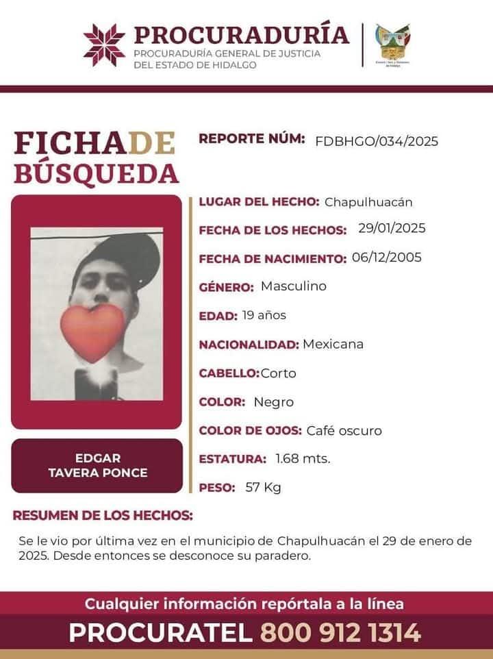 Dos desaparecidos en Chapulhuacán, Hidalgo