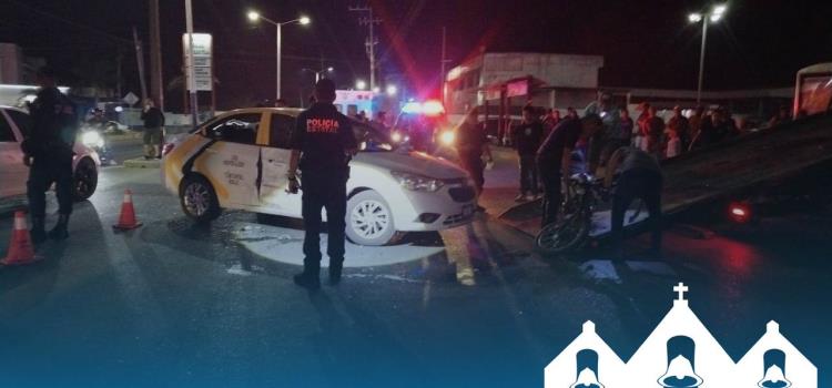 ¡Motociclista chocó vs taxi!