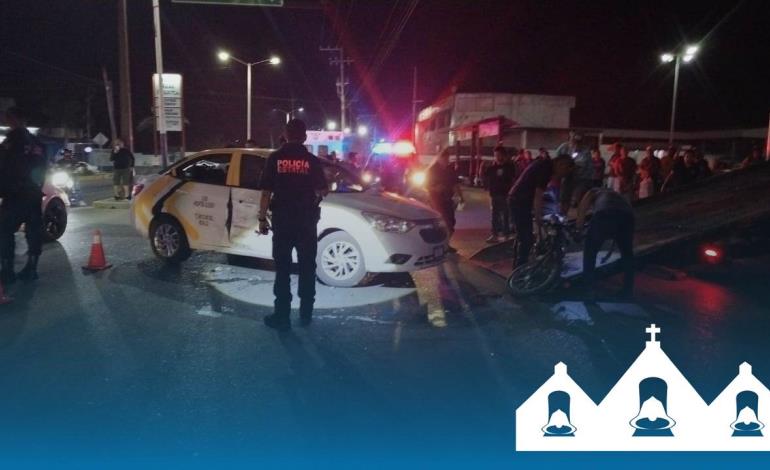 ¡Motociclista chocó vs taxi!