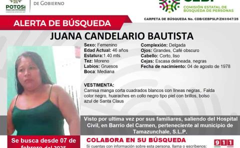 Mujer desaparecida en Tamazunchale