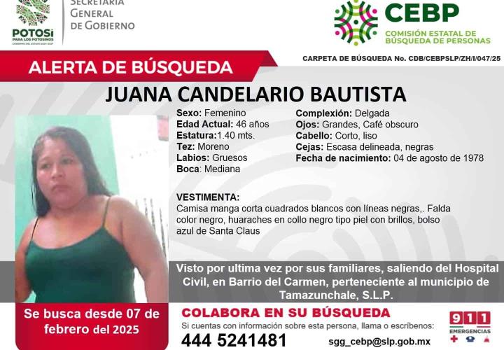 Mujer desaparecida en Tamazunchale