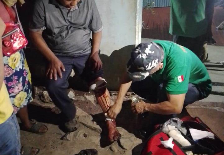 Se lesionó con un machete