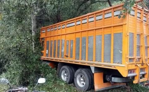 Daños materiales fue el saldo de una salida de camino