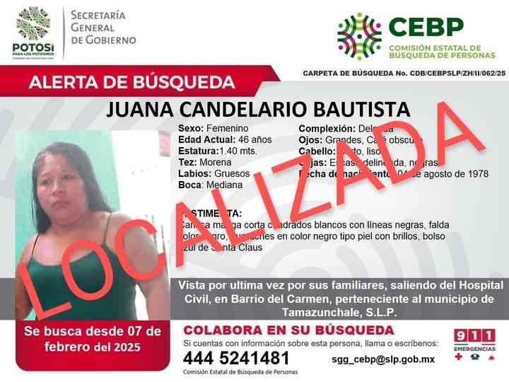 Localizaron a mujer desaparecida