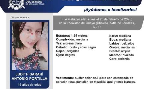 Desapareció una  joven de 15 años        
