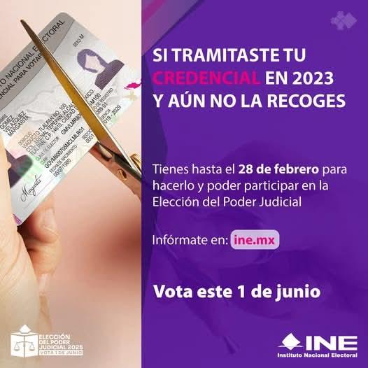 INE invita a recoger credencial de elector