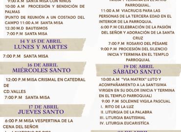 Listo el programa de Semana Santa 2025