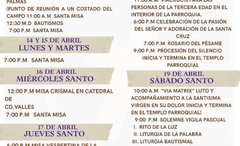 Listo el programa de Semana Santa 2025