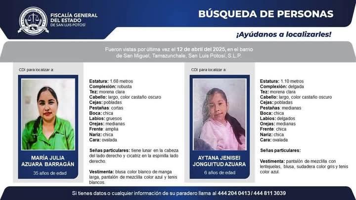 Madre e hija desaparecidas