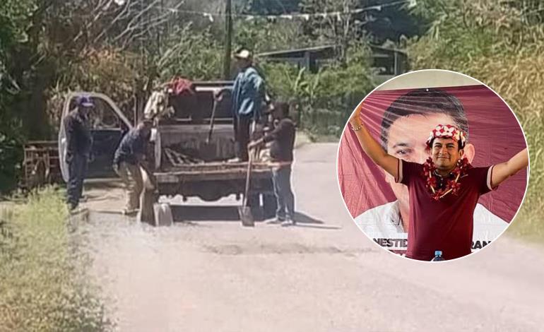 Rellenan baches con tierra; falta de planeación y capacidad del Gobierno Municipal