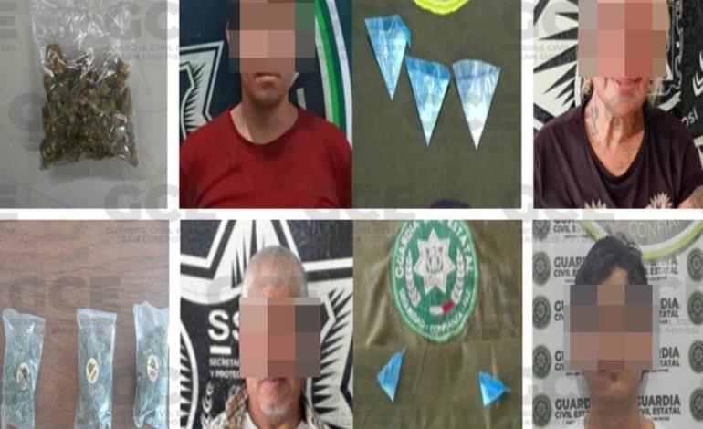 Varias personas con droga cayeron    