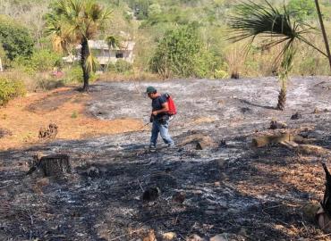 Movilización por incendio en San Martín Chalchicuautla