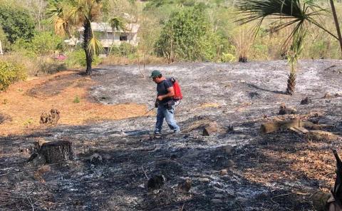 Movilización por incendio en San Martín Chalchicuautla