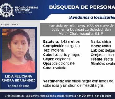 Menor desaparecida Menor desaparecida