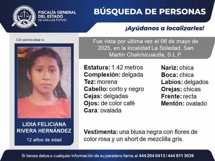 Menor desaparecida