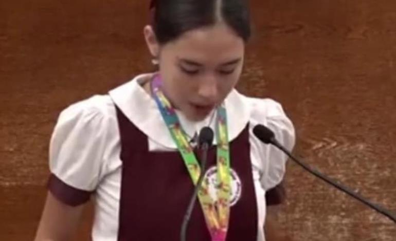 Niña participó En parlamento