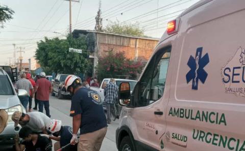 Ciclista lesionado   luego de chocar
