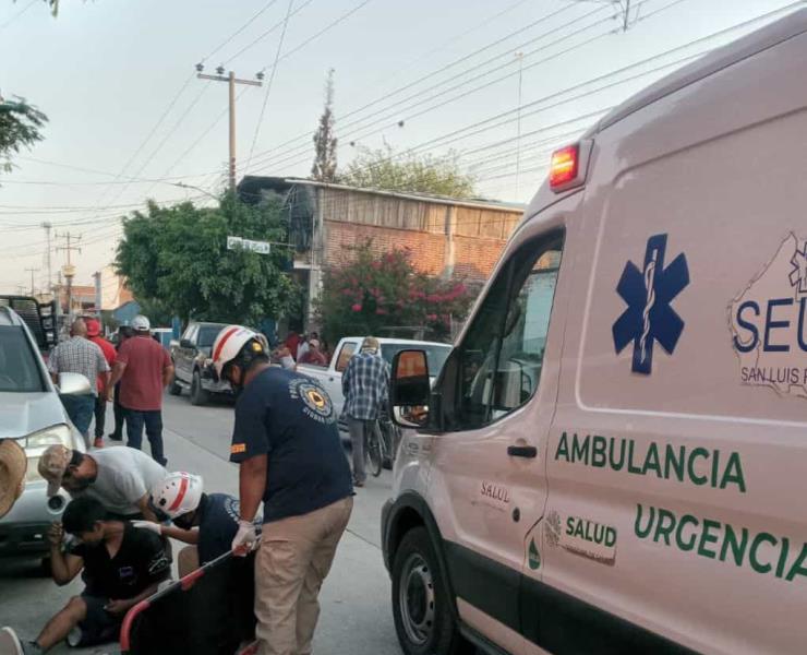 Ciclista lesionado   luego de chocar
