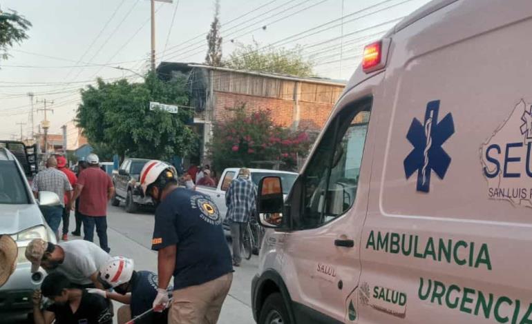 Ciclista lesionado   luego de chocar