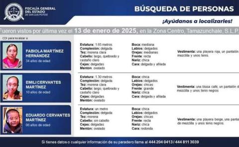 Madre e hijos desaparecidos
