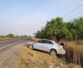 Abandonaron auto volcado