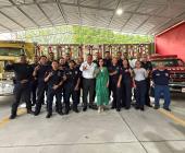 Inauguraron techadoen base de bomberos