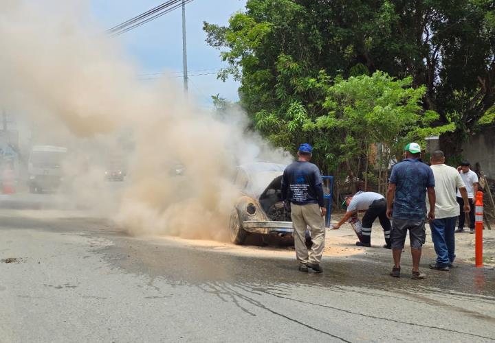 Vehículo se incendió Tamazunchale–San Martín