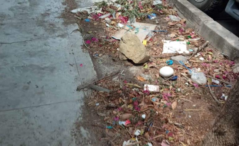 Banquetas sucias  en algunos barrios 