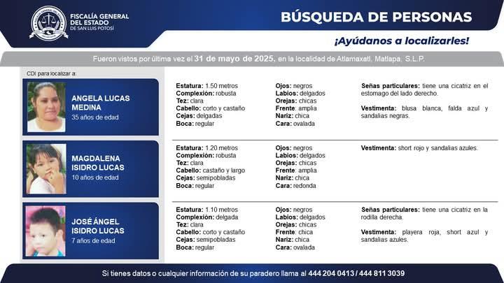 Madre e hijos desaparecidos en Matlapa