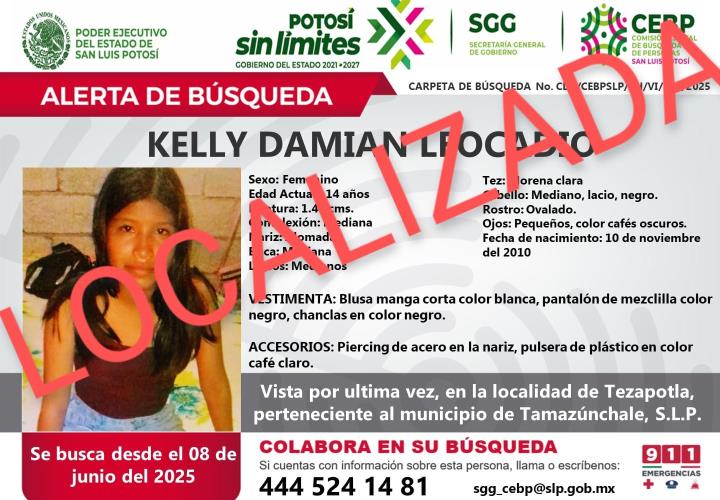 Apareció menor desaparecida