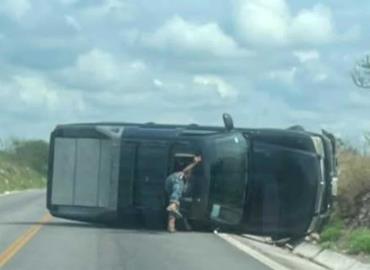 Herido en volcadura