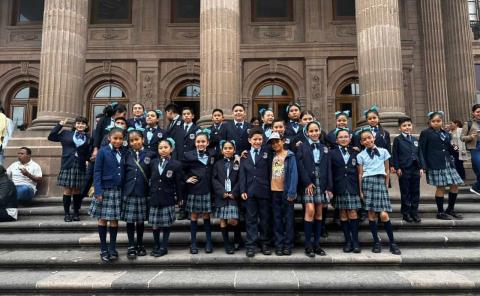 Fray Pedro de Gante gana 3er lugar estatal en Himno Nacional

