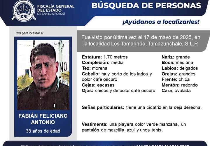 FISCALÍA ALERTA POR DESAPARICIÓN