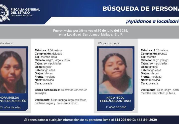 Madre e hija desaparecidas