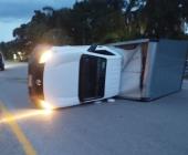 Volcó camioneta en  la México-Laredo         