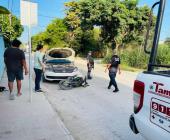 Ebrio motociclista provocó accidente      
