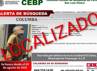 Localizaron a mujer adulta