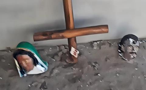 Destrozaron capilla de virgen Guadalupe
