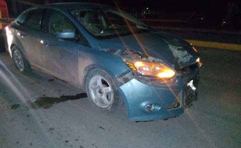 Mujer lesionada en choque provocado      
