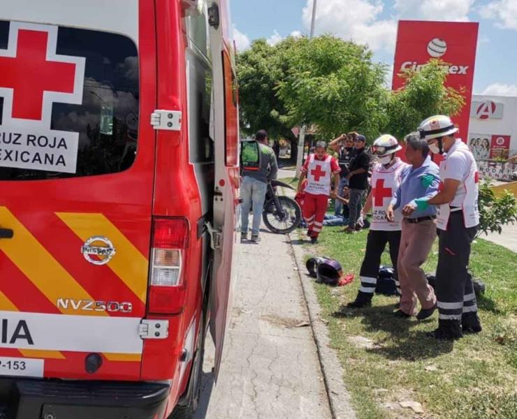 Ciclista atropellado por una motocicleta      
