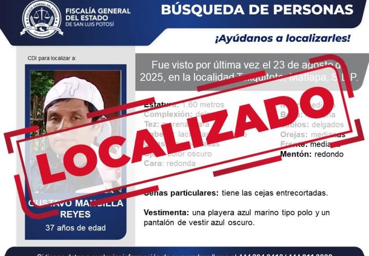 Localizan a desaparecido