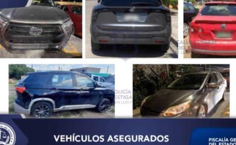 Cinco vehículos decomisó la FGE      

