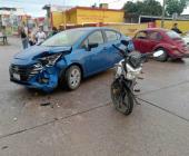 Motociclista chocó contra un vehículo       