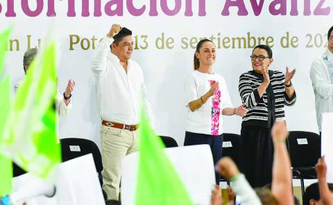 Gallardo cumple y Sheinbaum respalda
