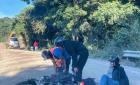 Mujer lesionada al derrapar moto                            
