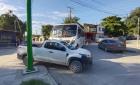 Chocó autobús contra camioneta      
