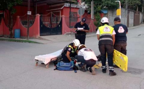Mujer lesionada al caer de bicicleta     
