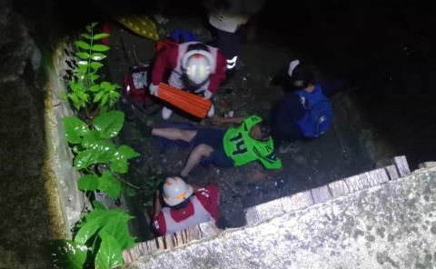 EBRIO CAYÓ A UN DESNIVEL